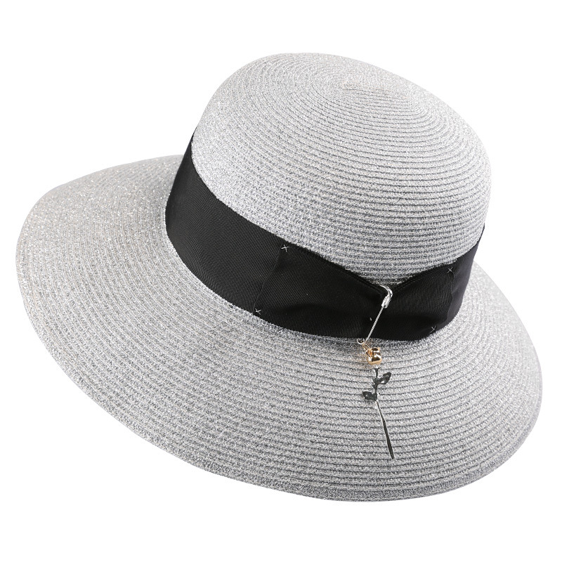 草帽女夏季遮陽(yáng)帽女沙灘帽子女海邊太陽(yáng)帽休閑出游可折疊漁夫帽女